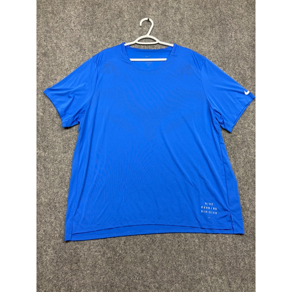 Nike Running Division Dri-FIT Shirt Mens XXL Blue Perforated Performance Tee